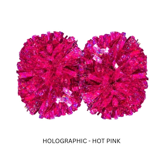 Holographic Hot Pink Pom Poms
