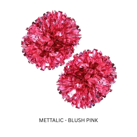 Metallic Blush Pink Pom Poms