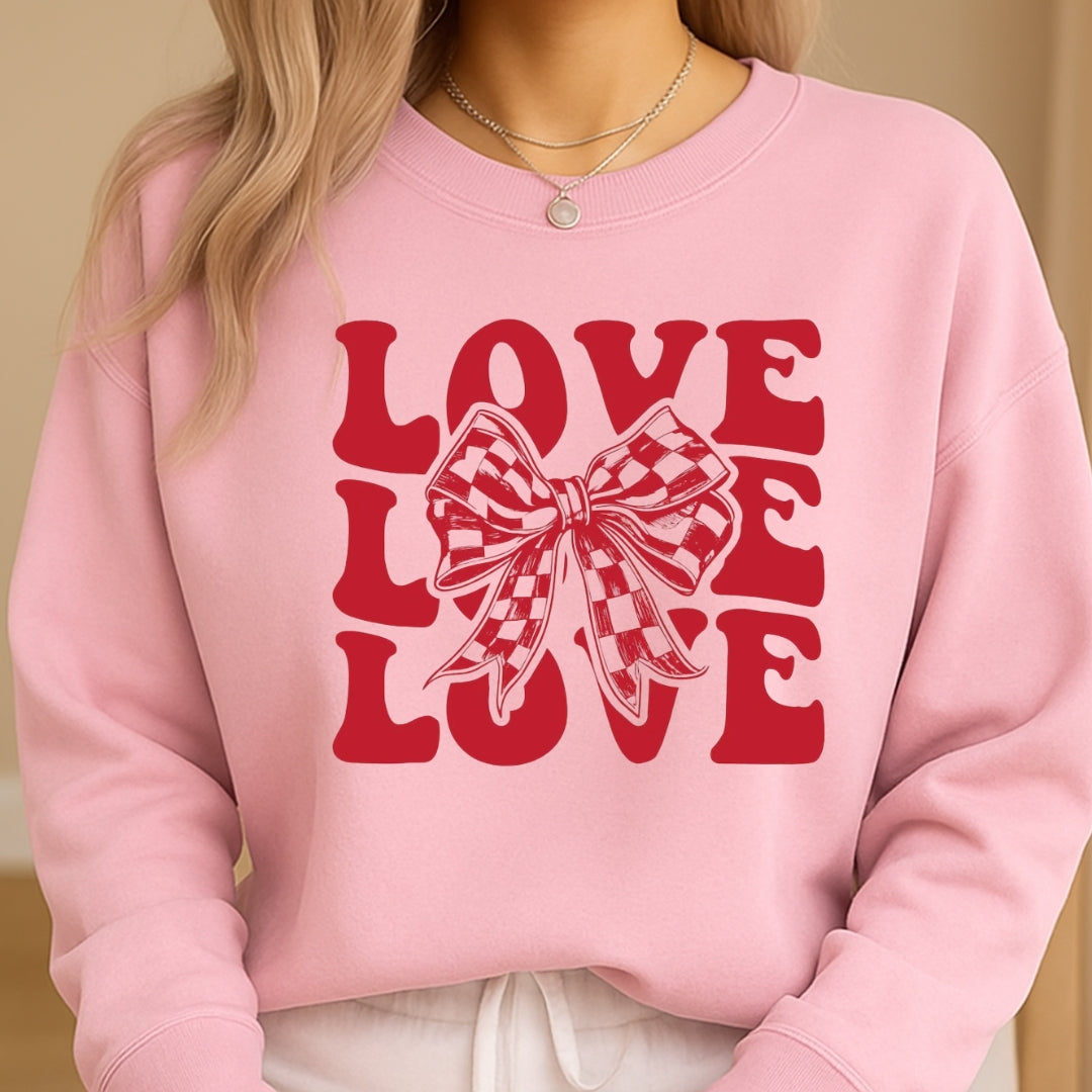 Love Love Love Sweatshirt & Tee – Valentine’s Day Bow Heart Design