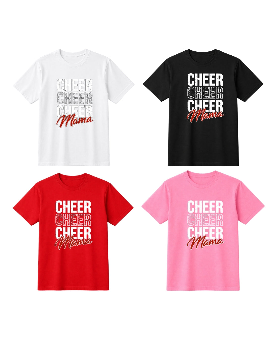 Cheer Cheer Cheer Mama Shirt – Cheer Mom Tee, Cheerleading Mom Gift, Game Day Shirt, Sports Mom Outfit