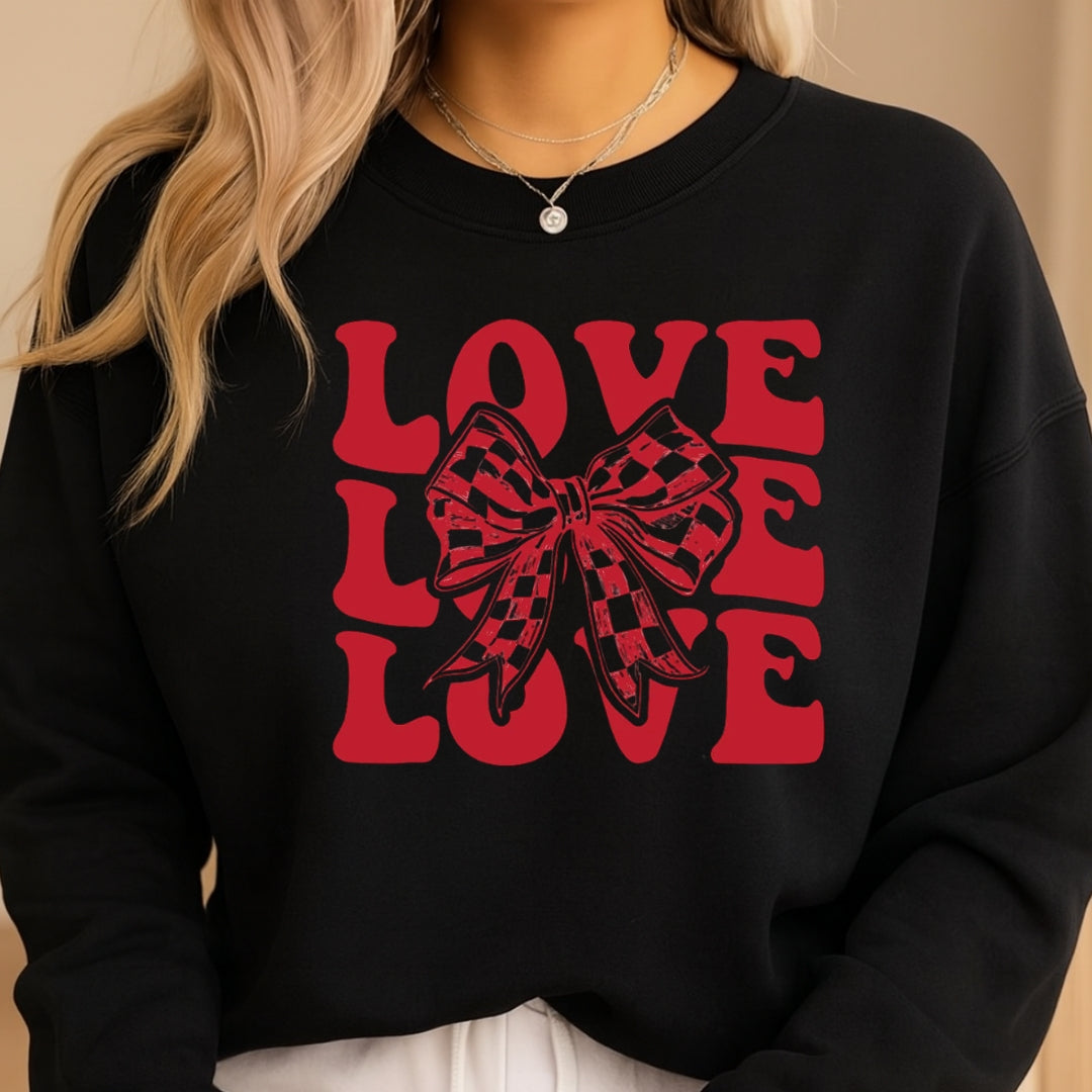 Love Love Love Sweatshirt & Tee – Valentine’s Day Bow Heart Design