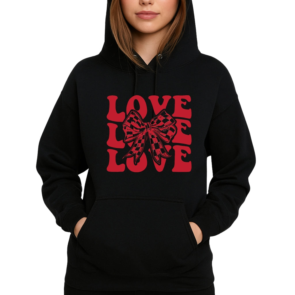 Love Love Love Sweatshirt & Tee – Valentine’s Day Bow Heart Design