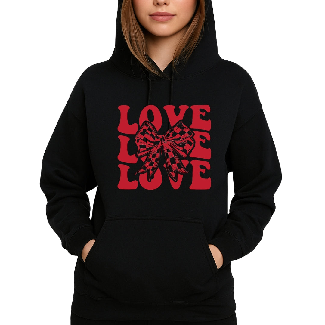 Love Love Love Sweatshirt & Tee – Valentine’s Day Bow Heart Design