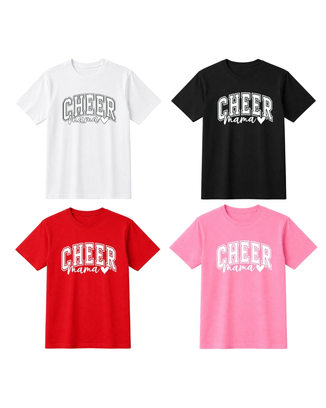 Cheer Mama Shirt with Heart – Cheer Mom Tee, Cheerleading Mom Apparel, Game Day Outfit