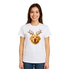 Merry & Furry Tees:Reindeer Golden Retriever Christmas Design – Cute Holiday Dog Graphic