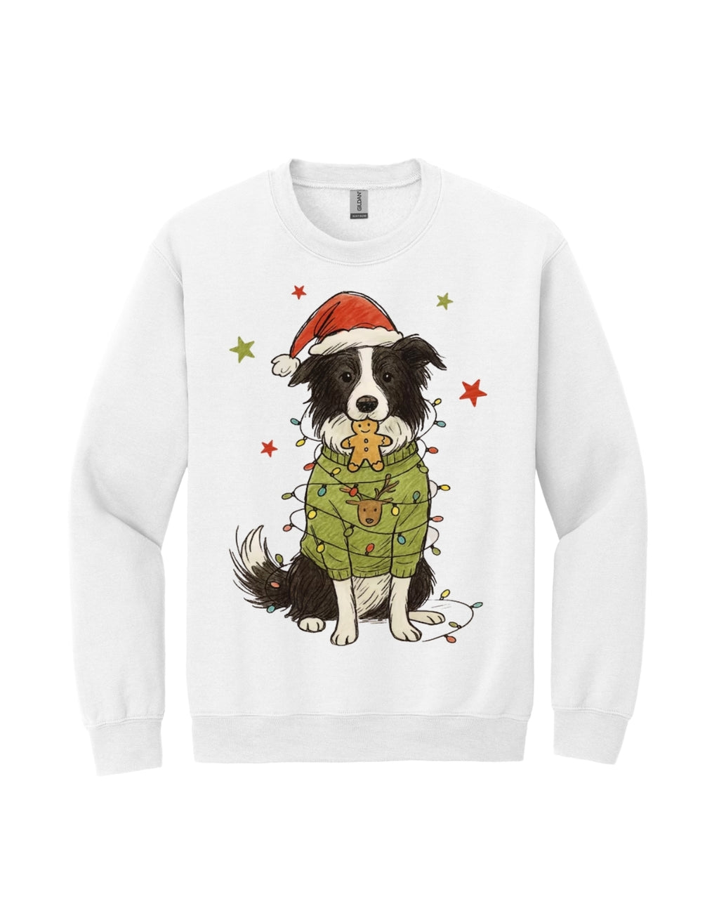 Border Collie Christmas Lights Design – Cute Holiday Dog Lover Gift