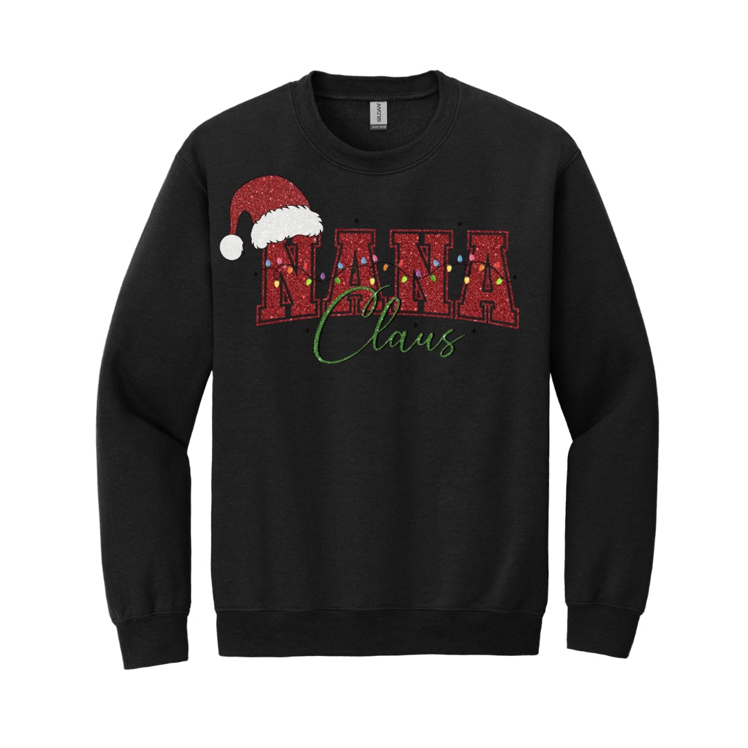 Holiday Crewneck Sweatshirt-Nana Claus Christmas Apparel – Festive Holiday Outfit for Proud Nanas