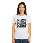 Holiday Shirt - Merry Merry Merry Christmas Graphic