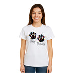 Merry & Furry Tees: “Happy Pawlidays Festive Paw Print Lights Design”