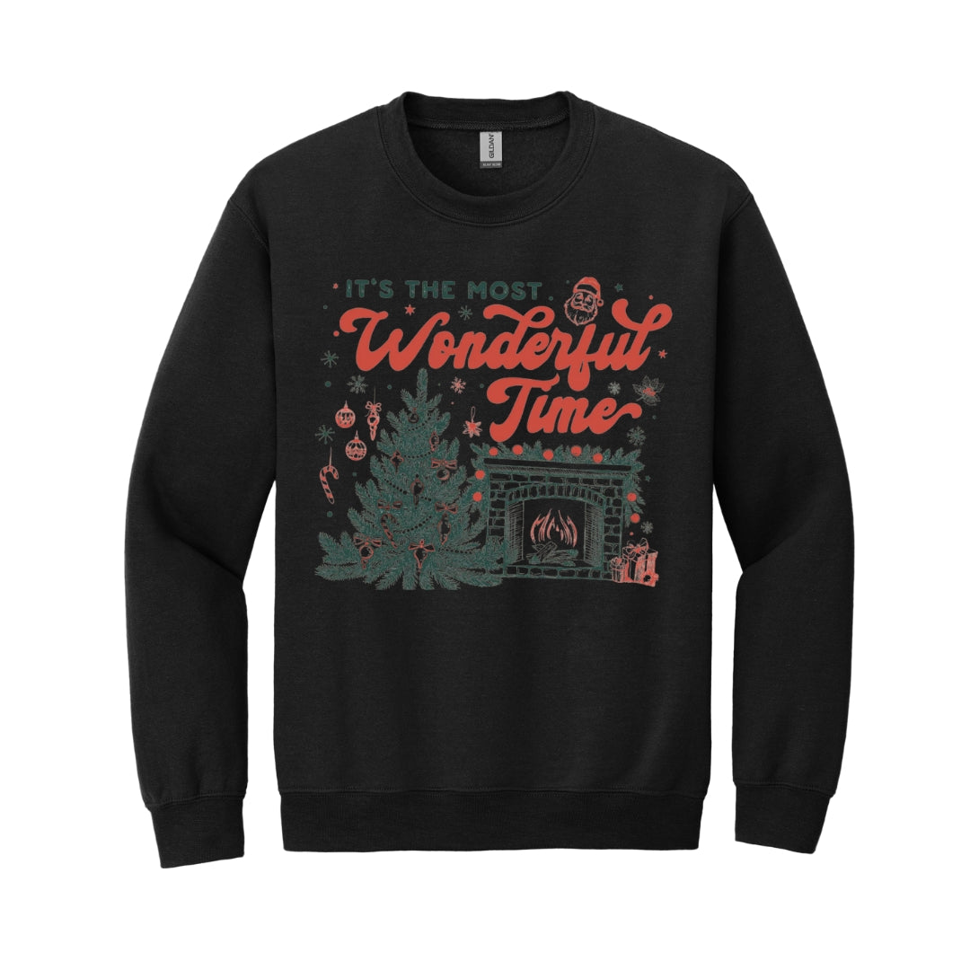 Holiday Crewneck Sweatshirt- It’s the Most Wonderful Time Christmas Graphic