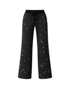 Silver Rhinestone Field Sweatpants – Wide Leg