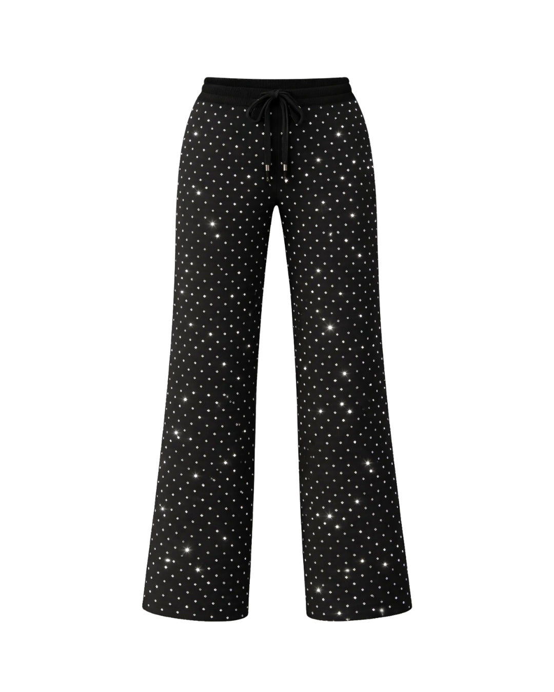 Silver Rhinestone Field Sweatpants – Wide Leg