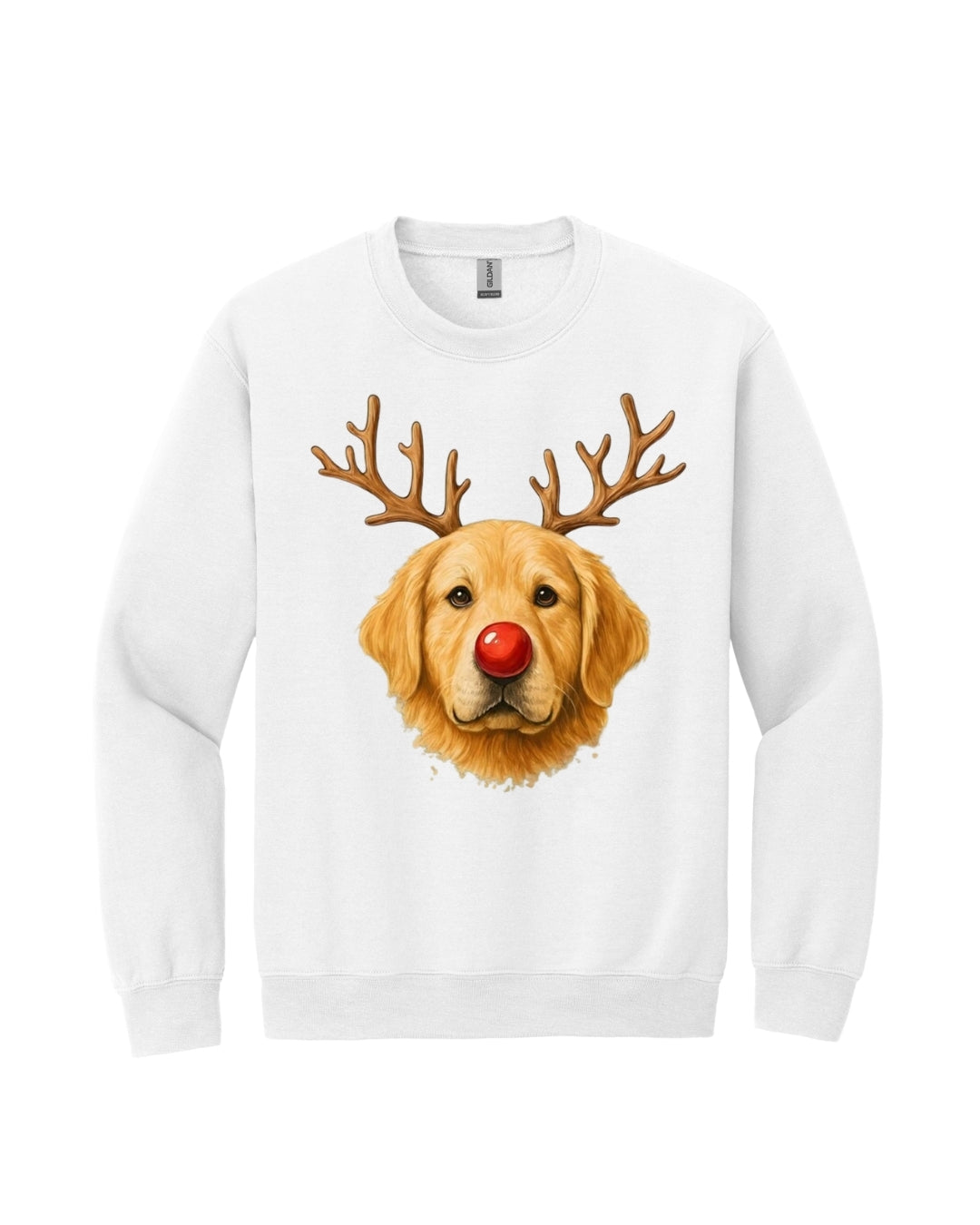 Reindeer Golden Retriever Christmas Design – Cute Holiday Dog Graphic