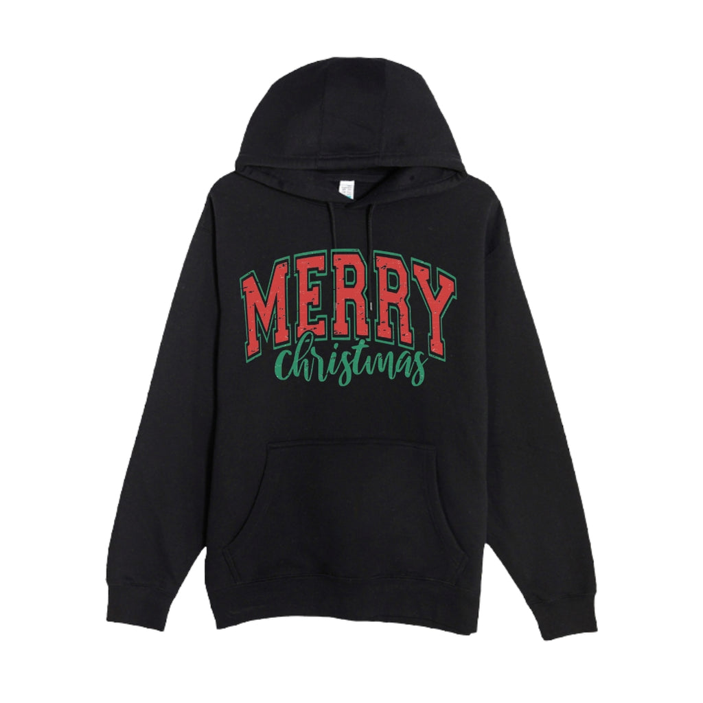 HOLIDAY HOODIE-“Merry Christmas” Bold Letter Design