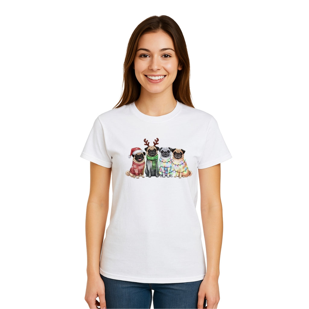 Merry & Furry Tees: Festive Pug Christmas Apparel – Cute Holiday Dog Lover Gift
