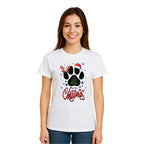 Merry & Furry Tees: Merry Christmas Paw Print Holiday Apparel – Festive Pet Lover Christmas Design