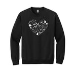 Holiday Crewneck Sweatshirt-Festive Heart Christmas Icons