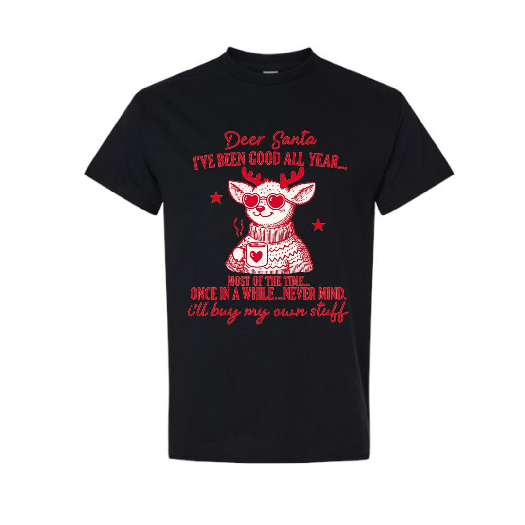FUNNY HOLIDAY SHIRT: Good-ish Reindeer Christmas Sass Design