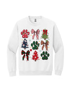 Festive Paw Prints and Christmas Trees