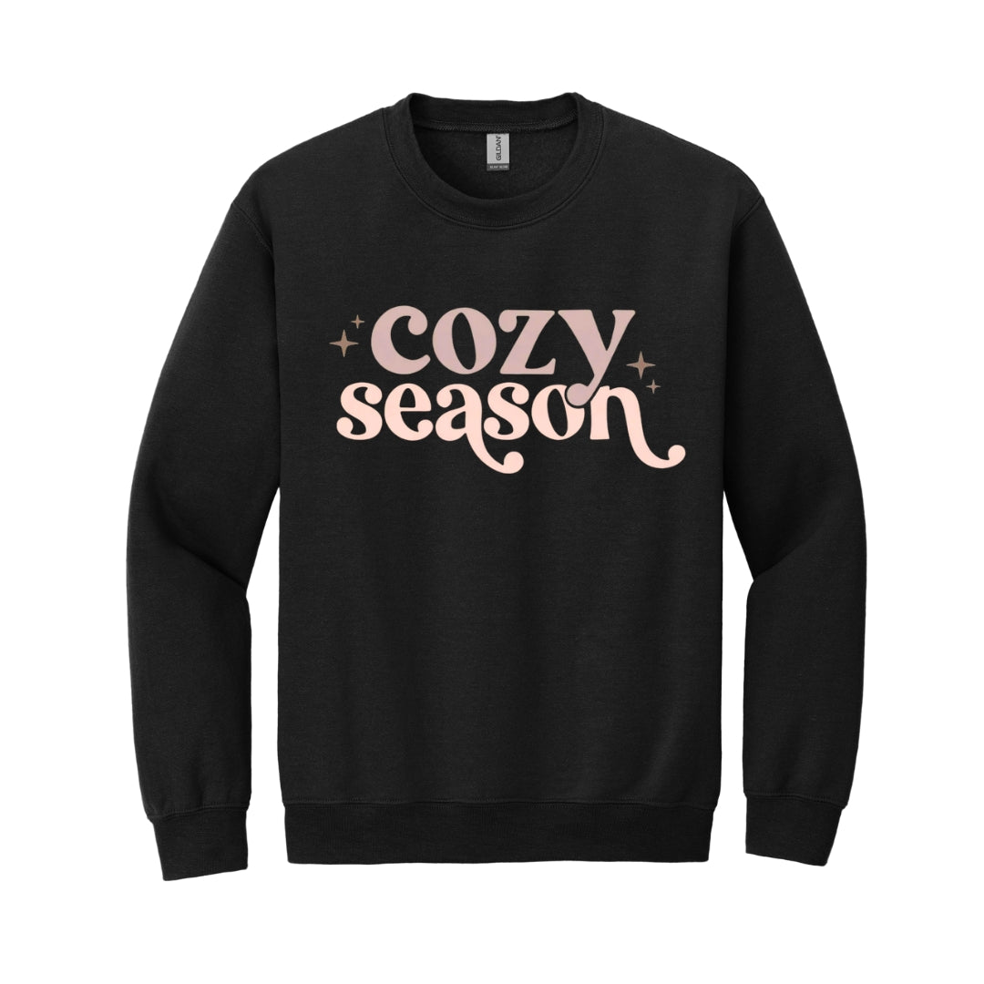 Holiday Crewneck Sweatshirt-Retro “Cozy Season” Apparel – Perfect for Fall, Winter, and All Things Snuggly