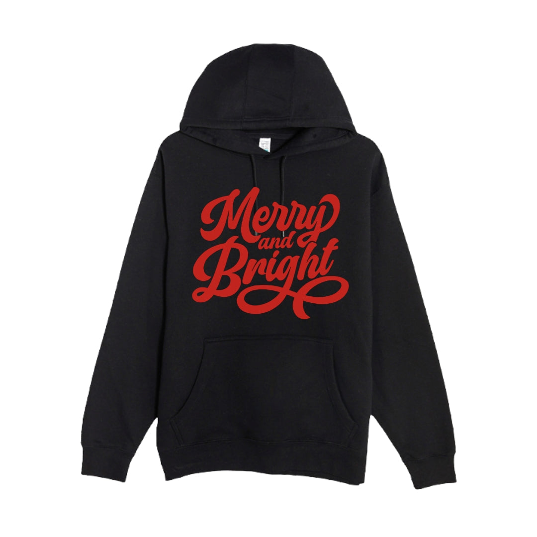 HOLIDAY HOODIE-Merry and Bright Holiday Graphic