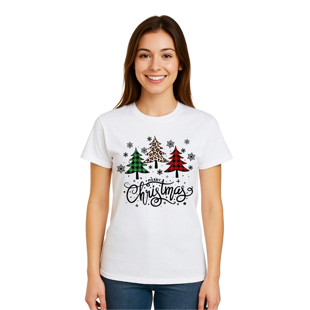 Holiday Shirt -Merry Christmas 3 Graphic Trees