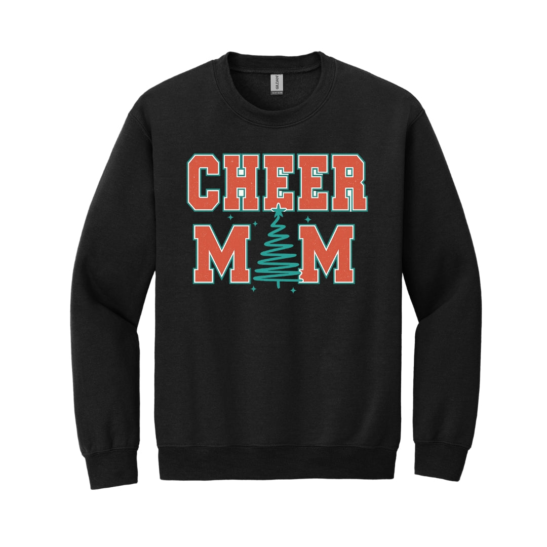 Holiday Crewneck Sweatshirt-Festive “Cheer Mom” Christmas Apparel – Perfect Holiday Spirit Wear for Cheer Moms
