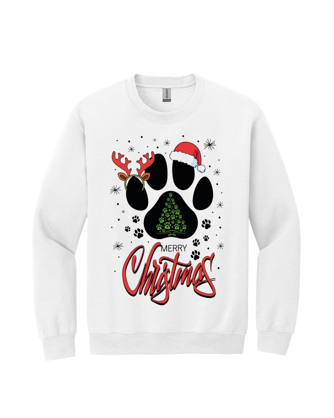 Merry Christmas Paw Print Holiday Apparel – Festive Pet Lover Christmas Design