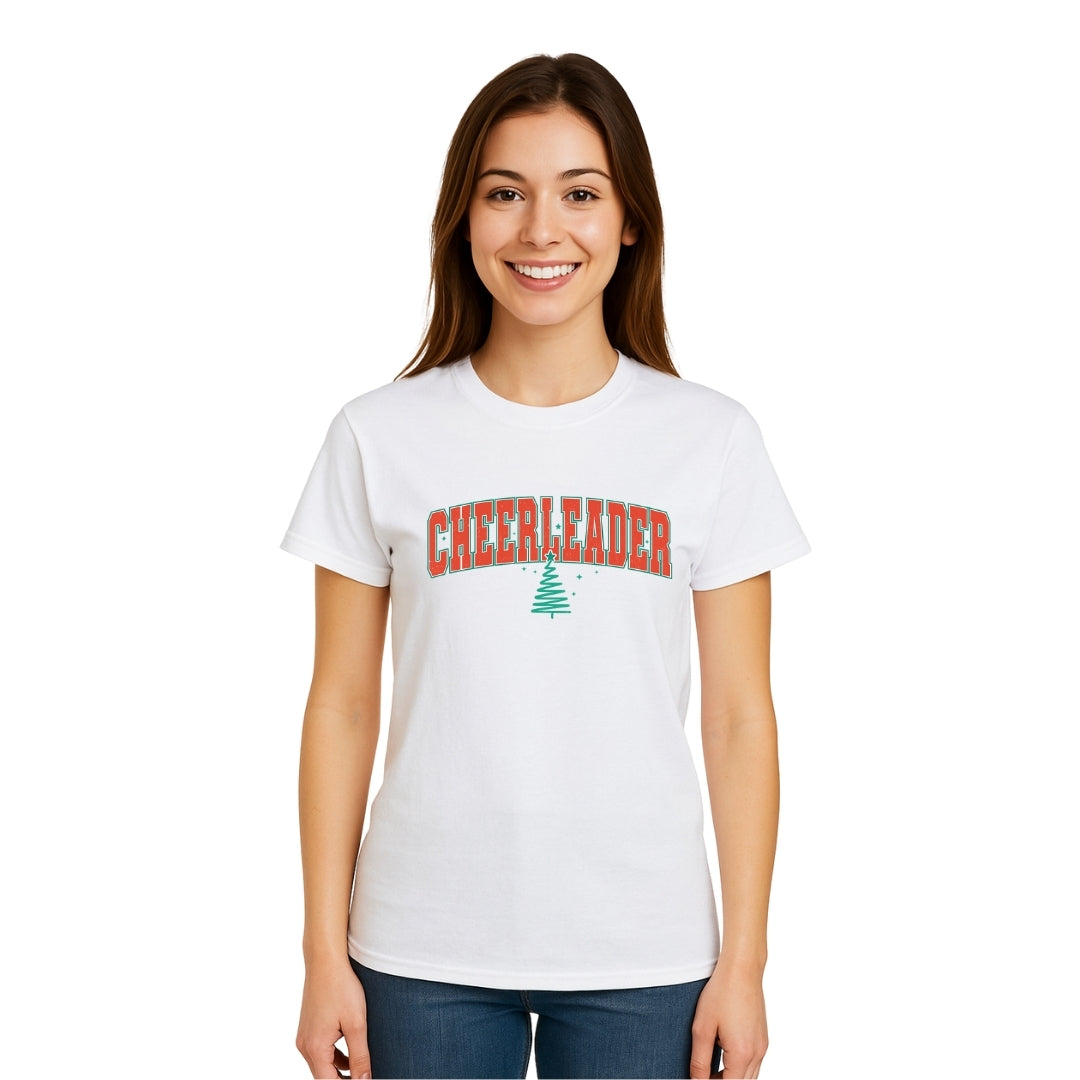 Holiday Shirt - Festive “Cheerleader” Christmas Apparel – Perfect Holiday Spirit Wear for Cheer Teams