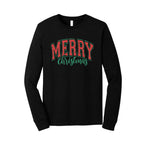 Minimalist Holiday Long Sleeves-Vintage “Merry Christmas” Holiday Apparel – Festive Retro-Inspired Christmas Design