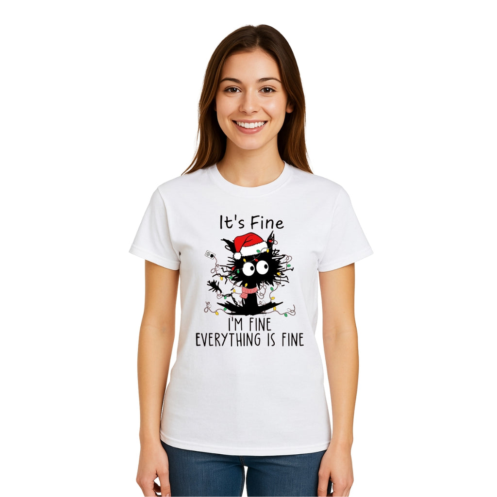 Christmas Tee for Pet Parents : “It’s Fine, I’m Fine, Everything Is Fine”