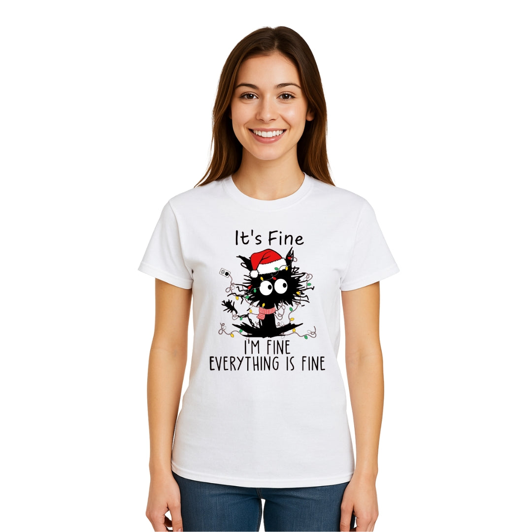 Christmas Tee for Pet Parents : “It’s Fine, I’m Fine, Everything Is Fine”