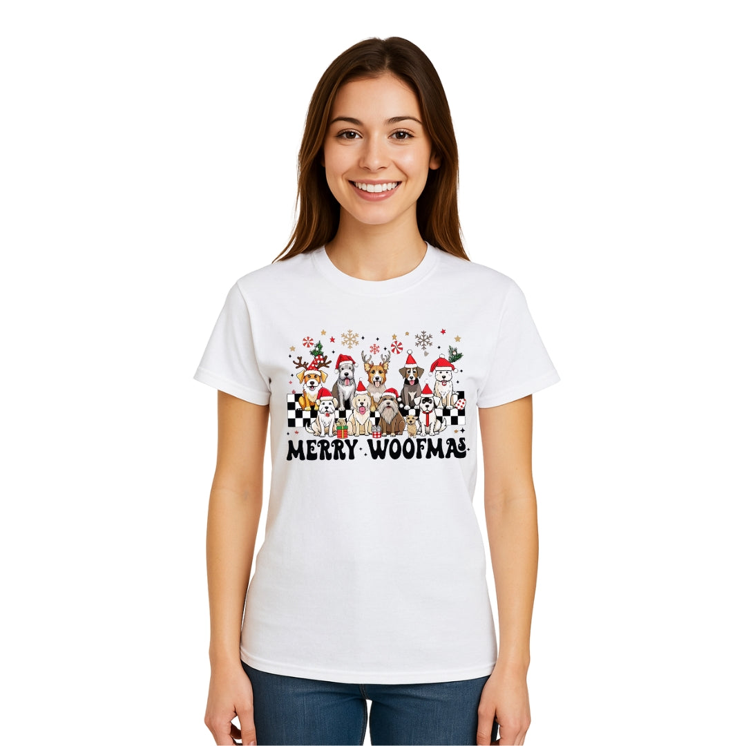 Christmas Tee for Pet Parents : Merry Woofmas Dog Lover Apparel
