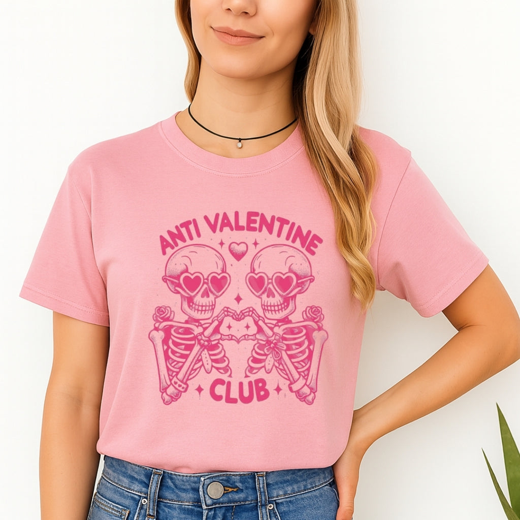 Anti Valentine Club Sweatshirt & Tee – Skeleton Heart Valentine Design