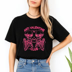 Anti Valentine Club Sweatshirt & Tee – Skeleton Heart Valentine Design