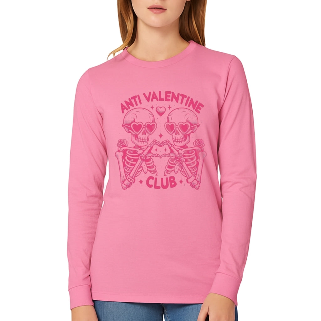Anti Valentine Club Sweatshirt & Tee – Skeleton Heart Valentine Design