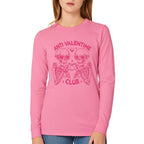 Anti Valentine Club Sweatshirt & Tee – Skeleton Heart Valentine Design