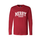 Minimalist Holiday Long Sleeves- Merry Christmas Graphic Apparel