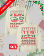 Holiday Crewneck Sweatshirt – “Everything I Want Couples Holiday Matching Set 02 – Festive Christmas Bundle”