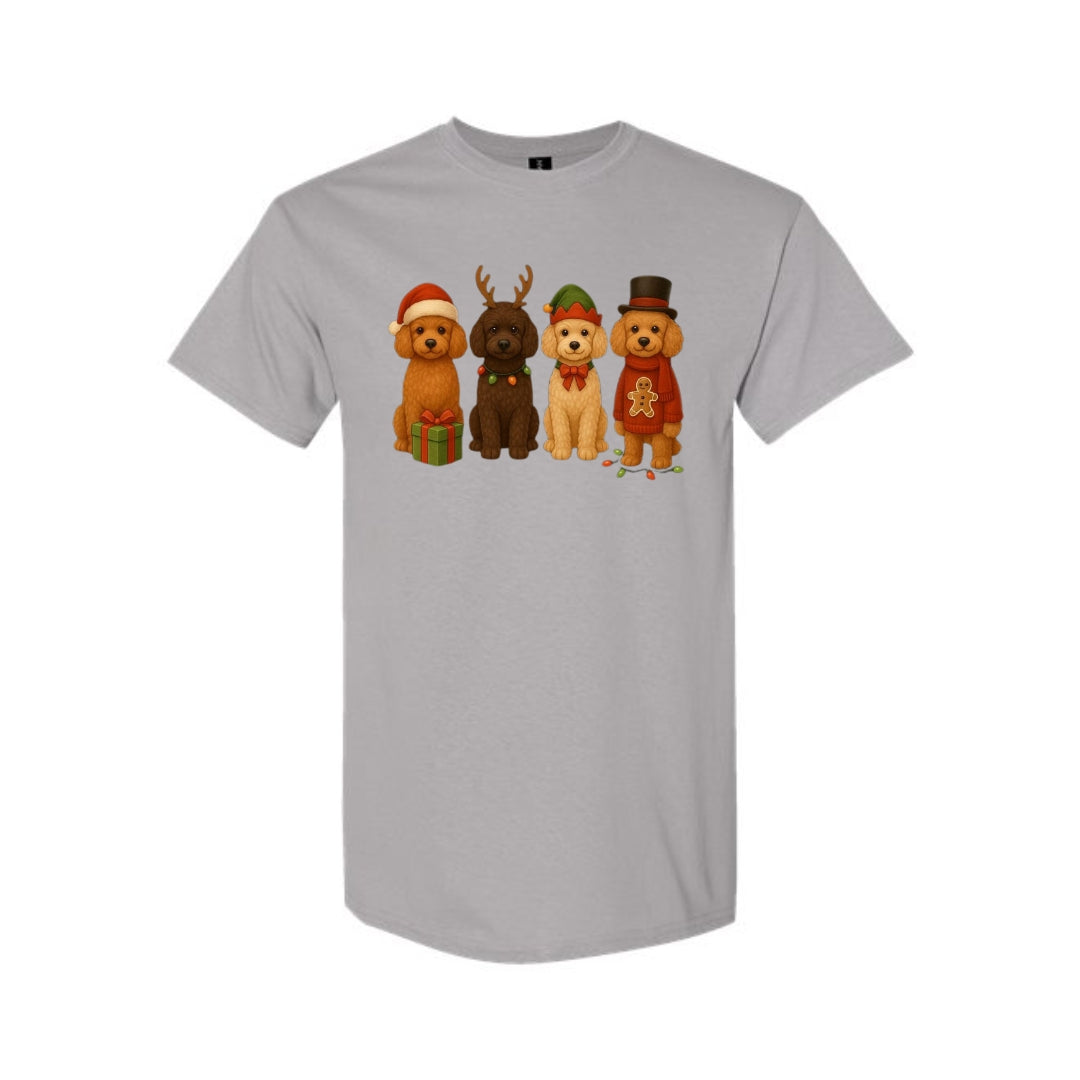 Merry & Furry Tees: Christmas Doodle Dog Squad Design – Festive Holiday Dog Lover Gift