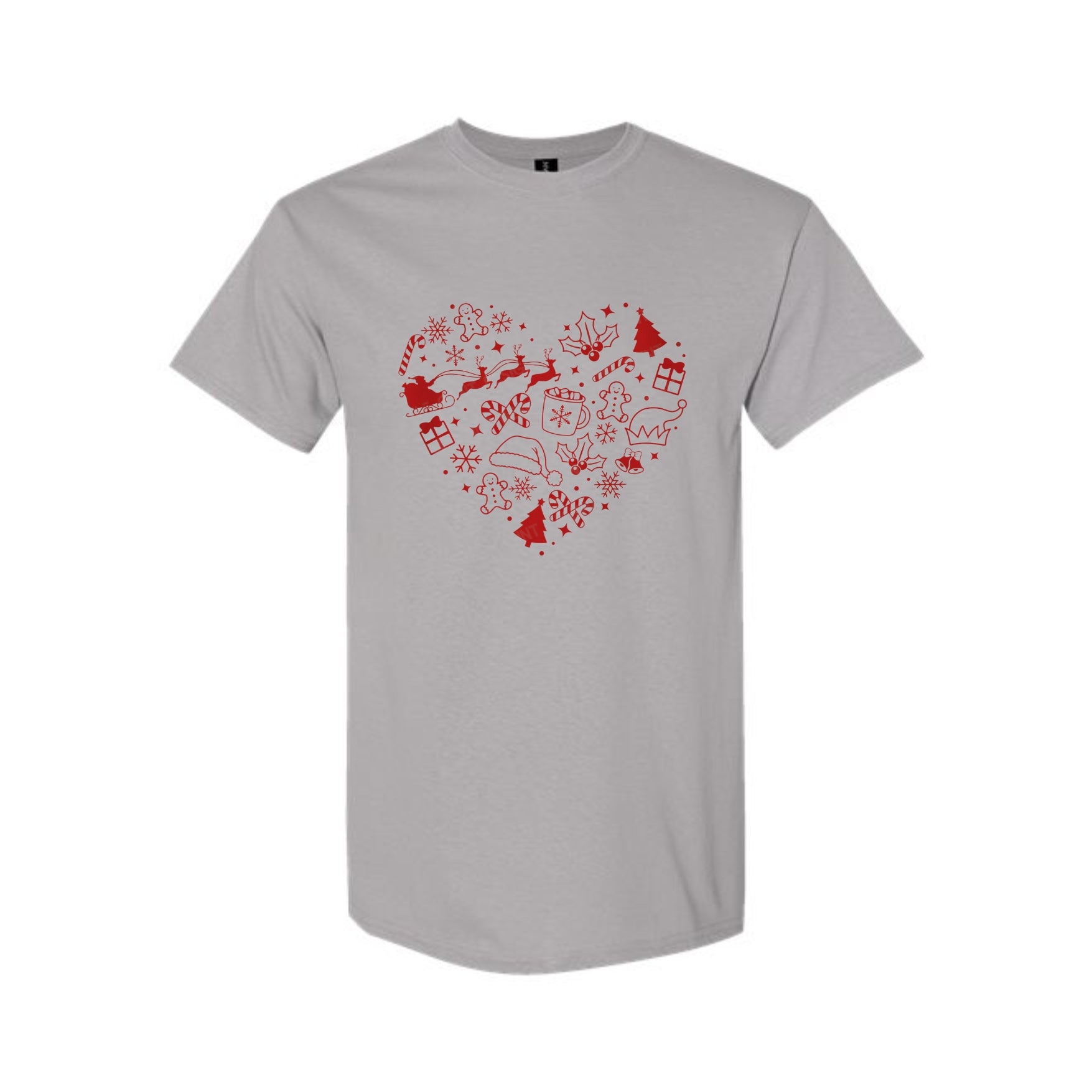 Minimalist Holiday Shirt - Festive Heart Christmas Icons