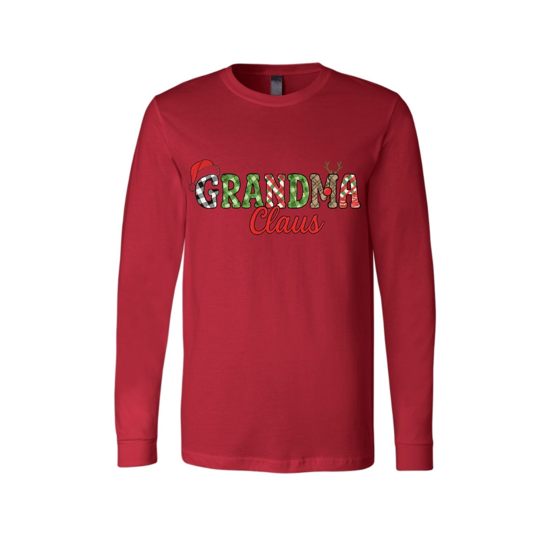 Holiday Long Sleeves- Grandma Claus Christmas Apparel – Fun Holiday Outfit for Festive Grandmas