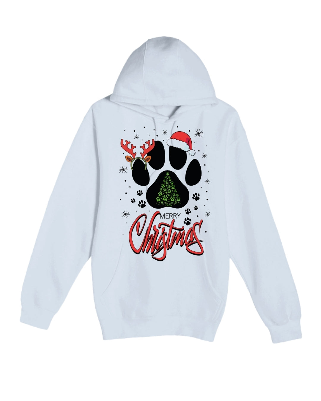 Merry Christmas Paw Print Holiday Apparel – Festive Pet Lover Christmas Design