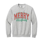 Holiday Crewneck Sweatshirt-“Merry Christmas” Bold Letter Design