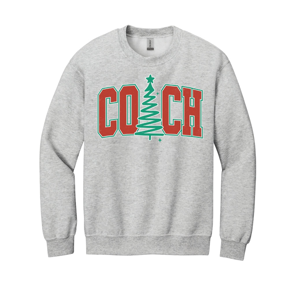 Holiday Crewneck Sweatshirt-Festive “Coach” Christmas Apparel – Holiday Gift for Sports Coaches
