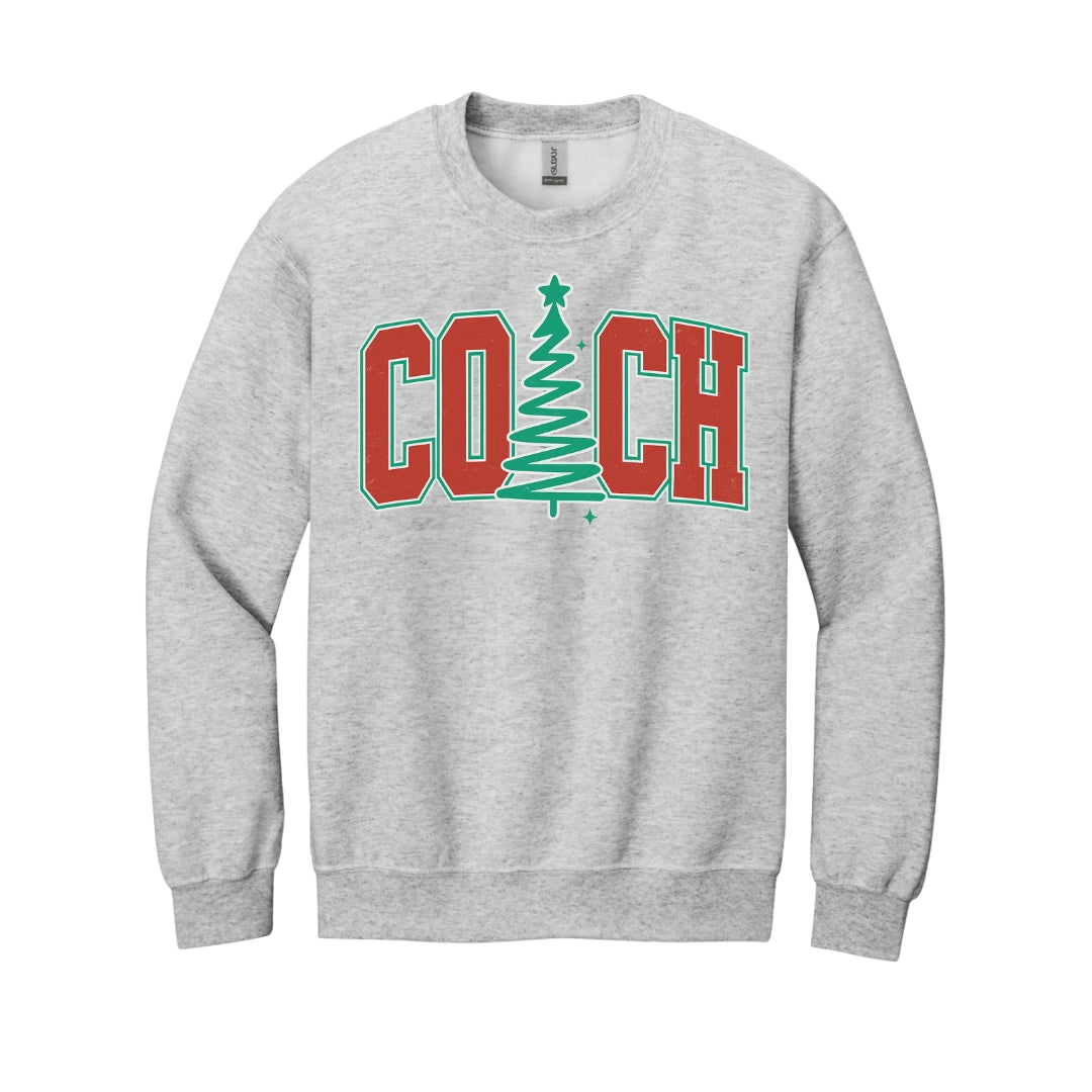 Holiday Crewneck Sweatshirt-Festive “Coach” Christmas Apparel – Holiday Gift for Sports Coaches