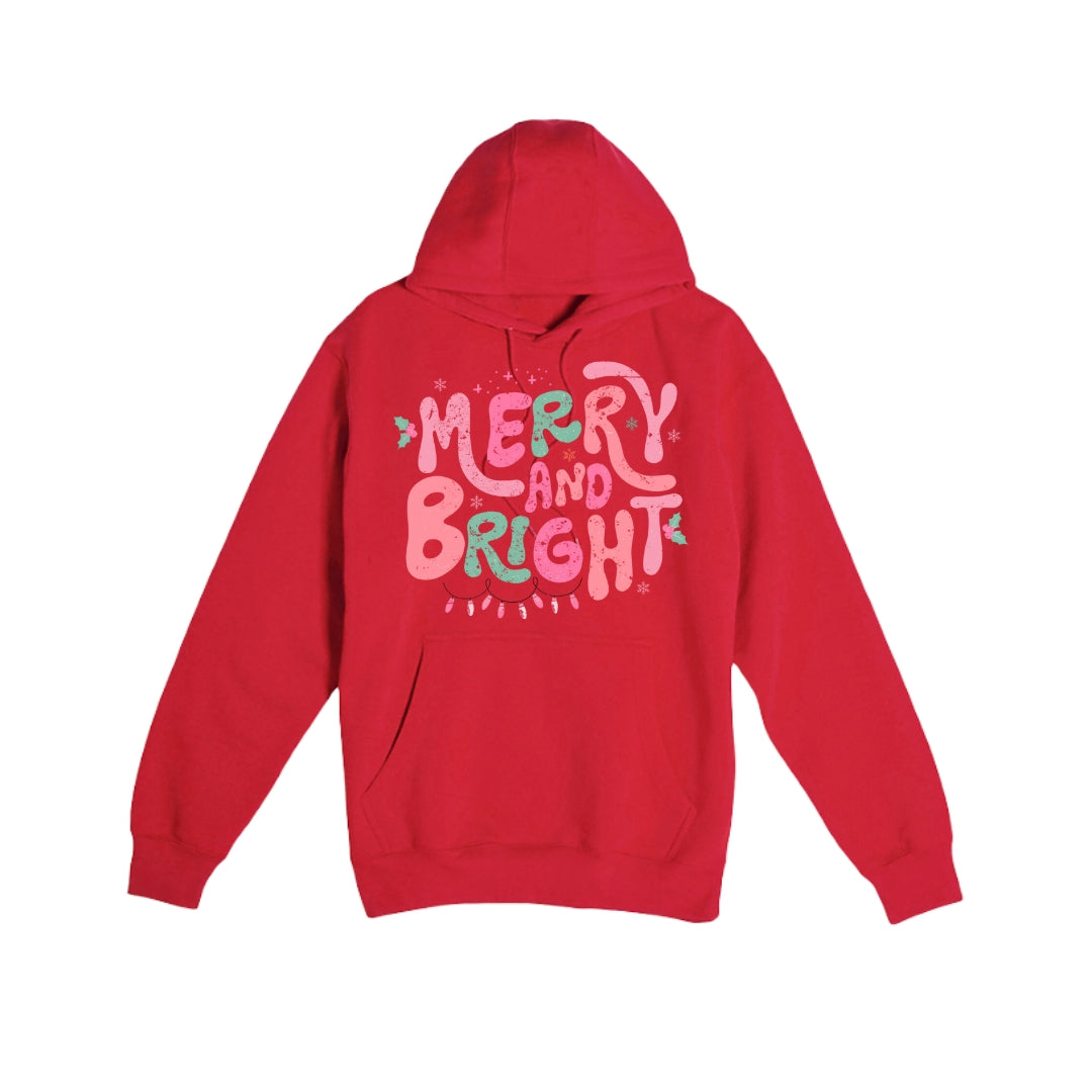 HOLIDAY HOODIE- Merry and Bright Pastel Christmas Graphic
