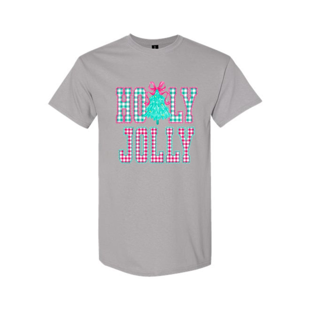 Holiday Shirt -Holly Jolly Gingham Christmas