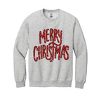 Holiday Crewneck Sweatshirt-“Merry Christmas” Glitter Script Design