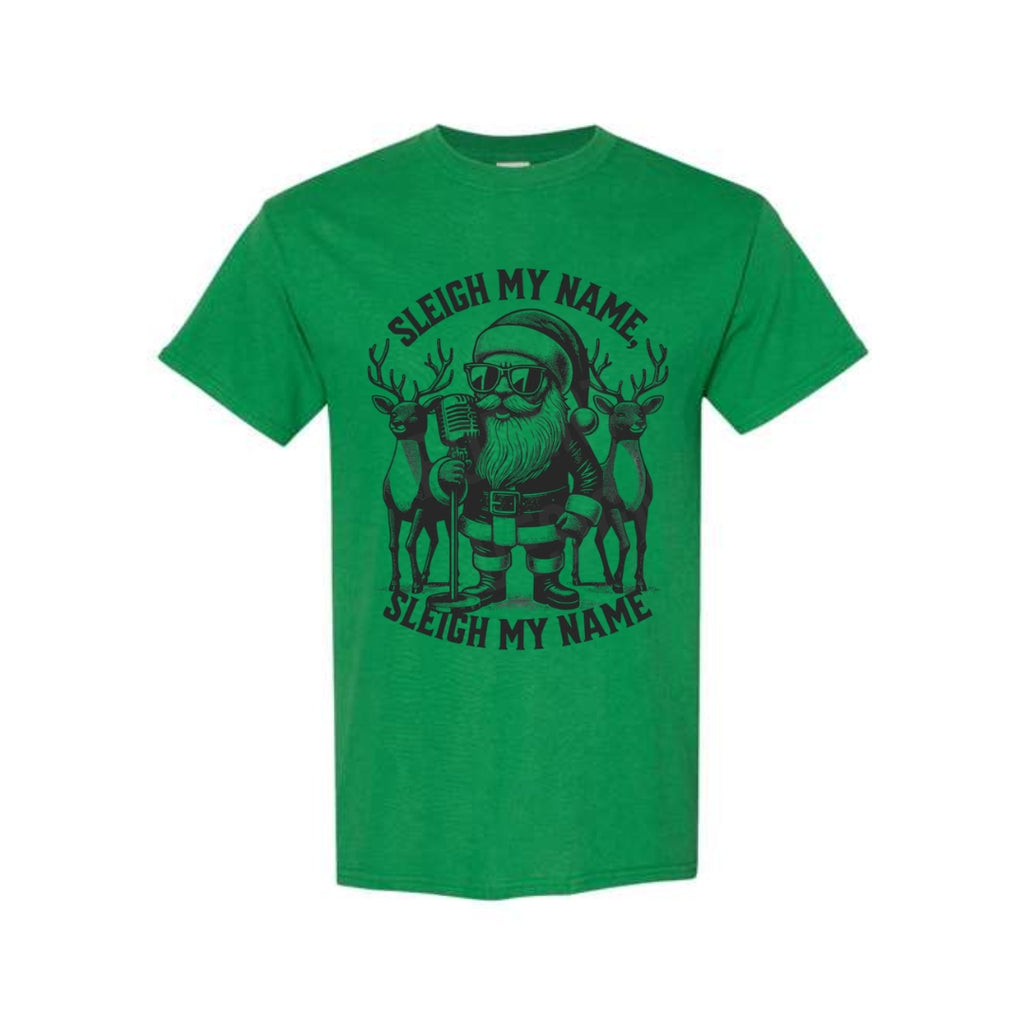 FUNNY HOLIDAY SHIRT: “Sleigh My Name Santa Concert Christmas Design”